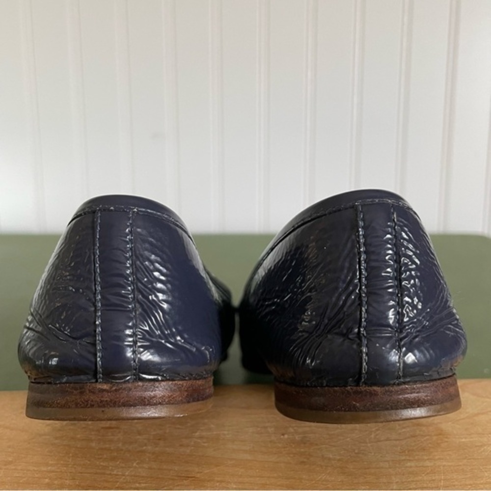 Gucci Embroidered Monogram Ballet Flats in Blue Patent Leather - Picture 5 of 9